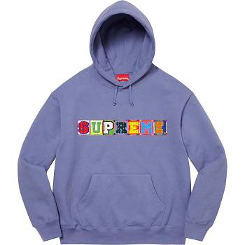 Purple Supreme Beaded Hooded Sweatshirts | Supreme 355TV